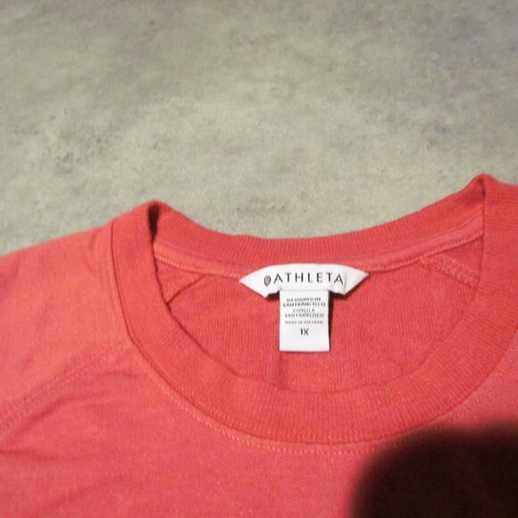 Athleta sweatshirt Womens 1X Pink stretch soft Crew Neck - Picture 5 of 6